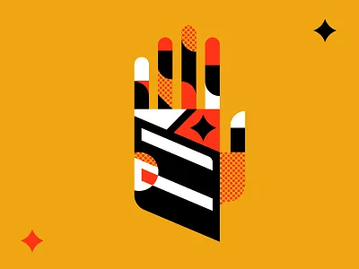 Hand black brand clean design geometric hand handmade icon illustration illustrator logo logo design minimal poster red star sticker symbol vector white