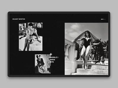 Helmut Newton homepage concept black black white clean design fast helmut newton homepage interface landing main minimal model photo photography site style typography ui web webdesign
