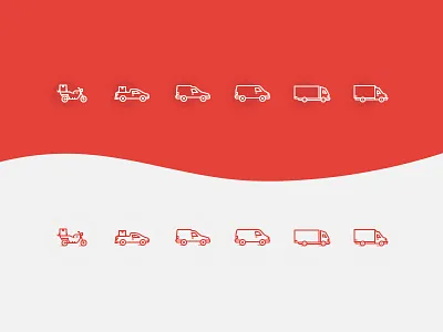 Vehicle Icons v2 2d car icon illustration line motor outline set truck vehicle