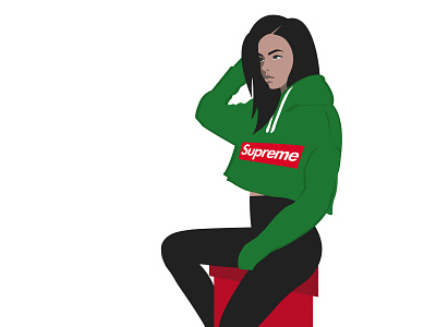 Supreme belarus branding coloful design fashion fashion illustration girl illustration portrait style supreme vector