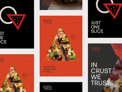 Mozzafella Posters branding design pizza poster