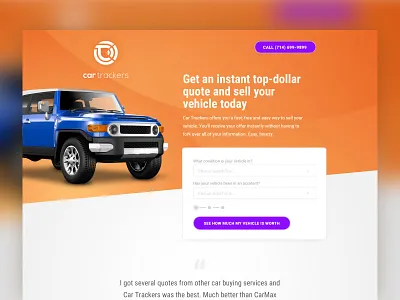 Car Trackers - Appraisal LP car conversion cro design lander landingpage leadgen lp ui vehicle web webdesign