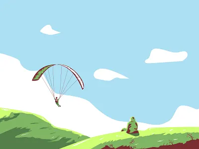 Watching Skydiving illustration mountain nature skydiving vector watching