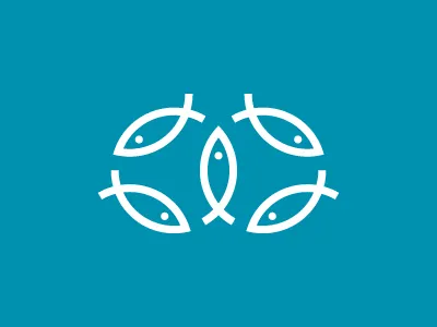 Infinity Fish Logo aqua connected endless fish infiinty ocean sea seamless water