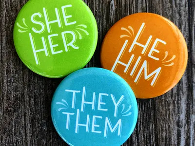 Pronoun Buttons illustration minneapolis pronouns type typography