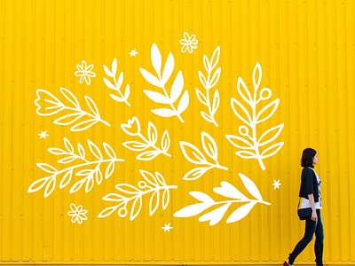 faux mural botanical illustration faux mural