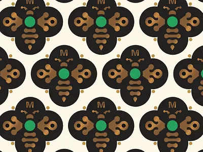 Brand Patterning bee brand patterning brand system branding brandmark bug color design system foil green identity illustration key logo logotype pattern patterning texture type typography