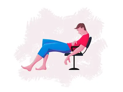 Day 7 | Exhausted Character | 100 days design challenge 100 days challenge design illustration minimal sleepy vector