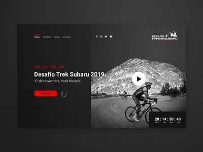 Landing page DTS black dark design event gradient graphic design landing landing page sport ui web website