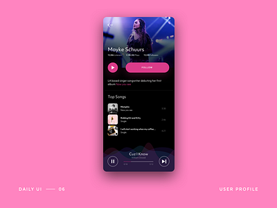 Day 06 - user profile app design ui web
