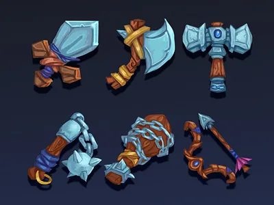 fantasy weapons game art game artist game dev game icons icon item
