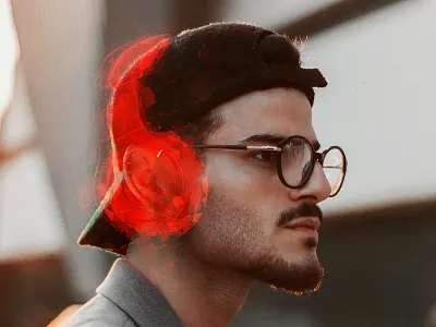 Headphones digital experimental glitch headphones music sound