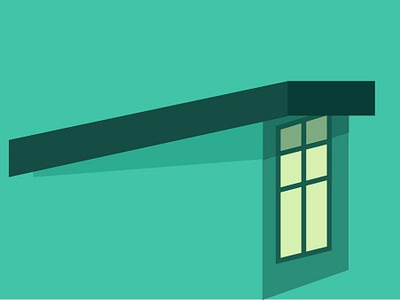 Blue House flat house illustration