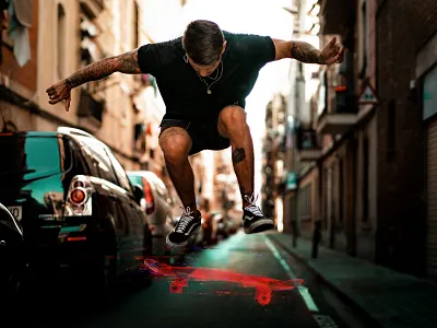 Skate boy digital experimental glitch skate skateboard