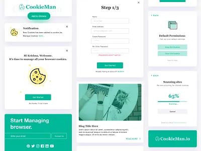 CookieMan - Chrome Extension branding design chrome chromextension cookies freebie login page register form settings ui ux ui design ui kit uidesign ux design uxdesigner visualdesign xddailychallenge