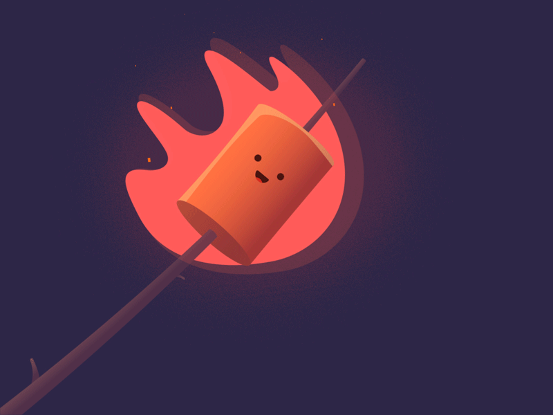 Marshmallow 2d 2danimation campfire doodle doodleart fire food gif marshmallow