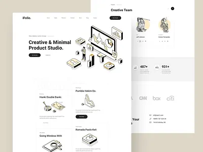 Creative Agency agency counter creative creative design creative agency footer header isometric landingpage minimal one page service team