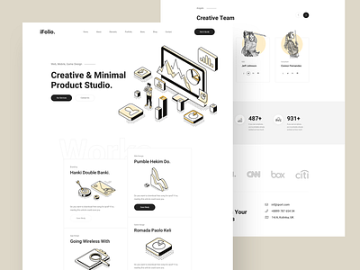 Creative Agency agency counter creative creative design creative agency footer header isometric landingpage minimal one page service team