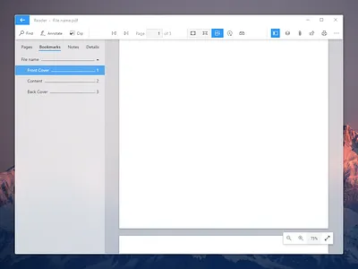 PDF Viewer adobexd app concept design fluent design pdf program ui uwp ux windows windows 10