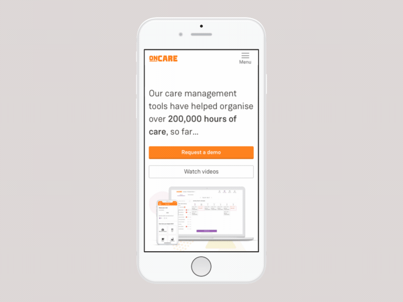 Oncare navigation exploration aftereffects animation dropdown hamburger menu motion navigation ui ux