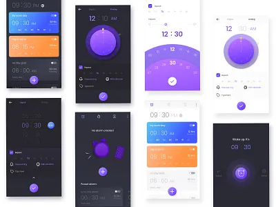 Set alarm - app alarm alarm app clock clock app dark theme light theme mobile app design new alarm set alarm setting alarm ui ui design uiux