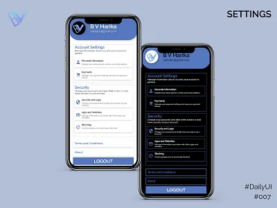 Settings 007 dailyui settings ui