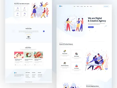 Wav Agency Website agency business gradient illustration landing landing page design minimal typography vector web website