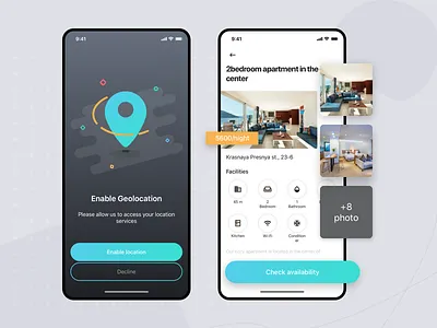 Apartment Sharing - IOS App apartment app app design clean design flat interface interface design ios iphone iphone x location material mobile property rent service sketch ui ux
