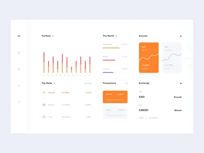 Crypto Dashboard app crypto crypto exchange dashboard dashboard app design flat minimal mobile orange portfolio ui ux