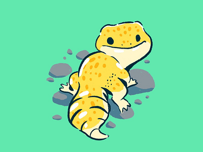 Leopard gecko cute gecko illustration leopard leopard gecko procreate reptile