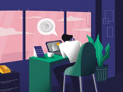 Kerja Bagai Kuda animation character character concept data visualization flat illustration office vector workspace