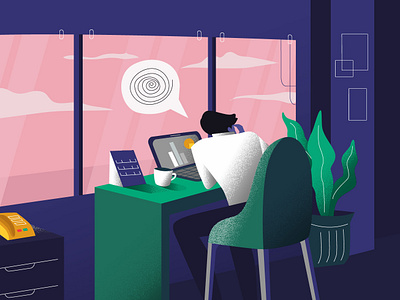 Kerja Bagai Kuda animation character character concept data visualization flat illustration office vector workspace