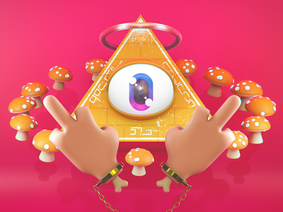Pyramids and Shrooms 3d 3d art 3d artist cinema 4d cinema4d illustration low poly
