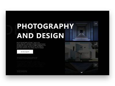Photography and Design adobe xd design ui webdesign