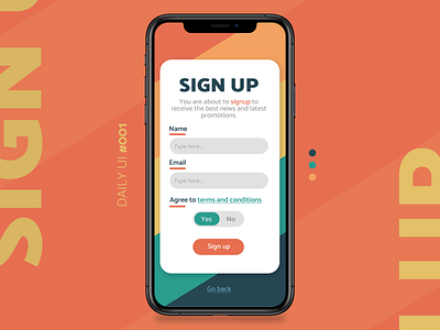 Daily UI Challenge #001 dailyui dailyui 001 dailyuichallenge design form interface online signup signupform web