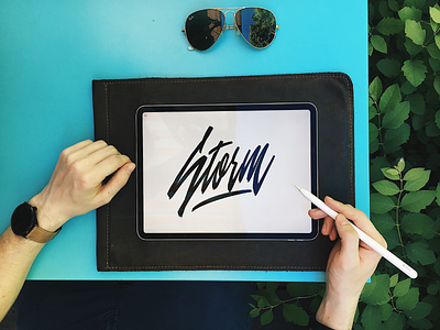 Storm - Logo Sketch branding calligraphy clothing design fashion font free hand lettering identity lettering logo logotype mark packaging script sketches streetwear type typo typography