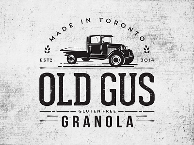 OLD GUS GRANOLA branding design gluten free granola graphicdesign illustration logo retro toronto typography vector vehicle design vintage logo
