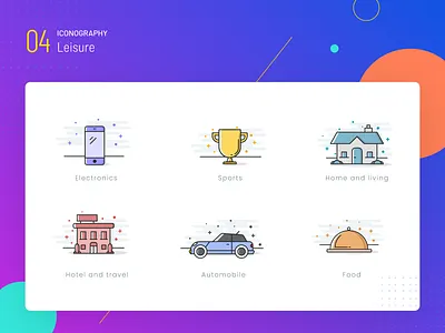 Leisure and Hobbies car food hobby home hotel icon icon set iconography mobile sports