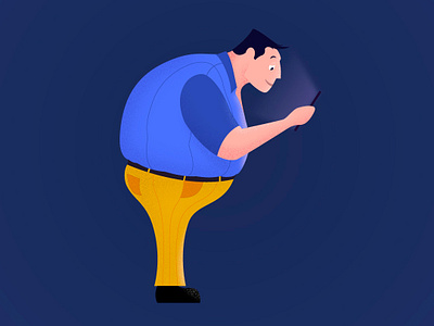 Addicted to Phone | Day 8 100daychallenge character design illustration illustrator man minimal phone ui design vector