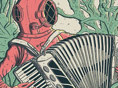 Music Underwater / Poster SofarSounds adobe art color color palette creative design digitalart illustration illustrator music photoshop scuba vector water