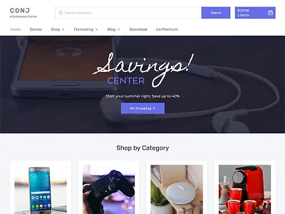 Conj Lite - eCommerce WordPress Theme (FREE) design e commerce electronics store free freebie freebies shop theme woocommerce wordpress wordpress theme