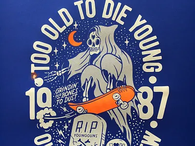 Screen printing 2 color screen printing skateboarding