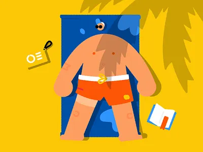 Beach affinity beach character illustration summer sun vector