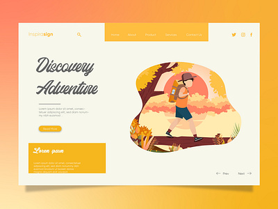 Project Landing Page Discovery Adventure design illustration landing page ui ux vector web website