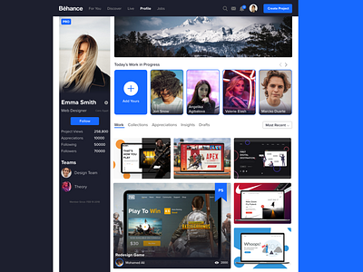 Behance Redesign behance redesign uiux design creative creative design design landign page ui ui ux design ui ux designer uidesign ux design webdesign