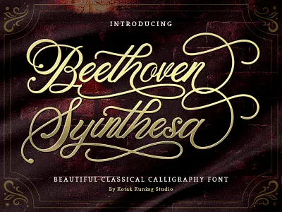 Beethoven Syinthesa Font branding calligraphy design font font design hand lettering handwriting handwritten illustration lettering logo logotype script signature type typeface typography vector vintage