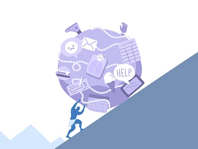 Sisyphus illustration sketch vector