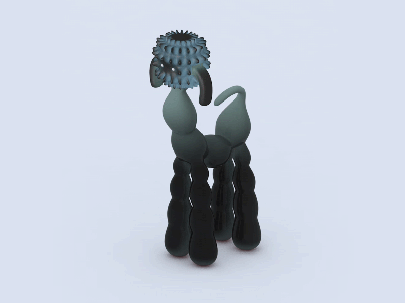 Black poodle 3d 3d animation animals character cinema4d dog modeling poodle puppy