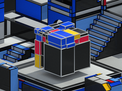 Mondrian SplitBox v4 ae c4d houdini motiongraphics redshift redshift3d