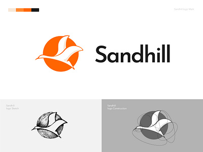 Sandhill bird brand design branding design illustrator logo logodesign logotype mark sandhill work